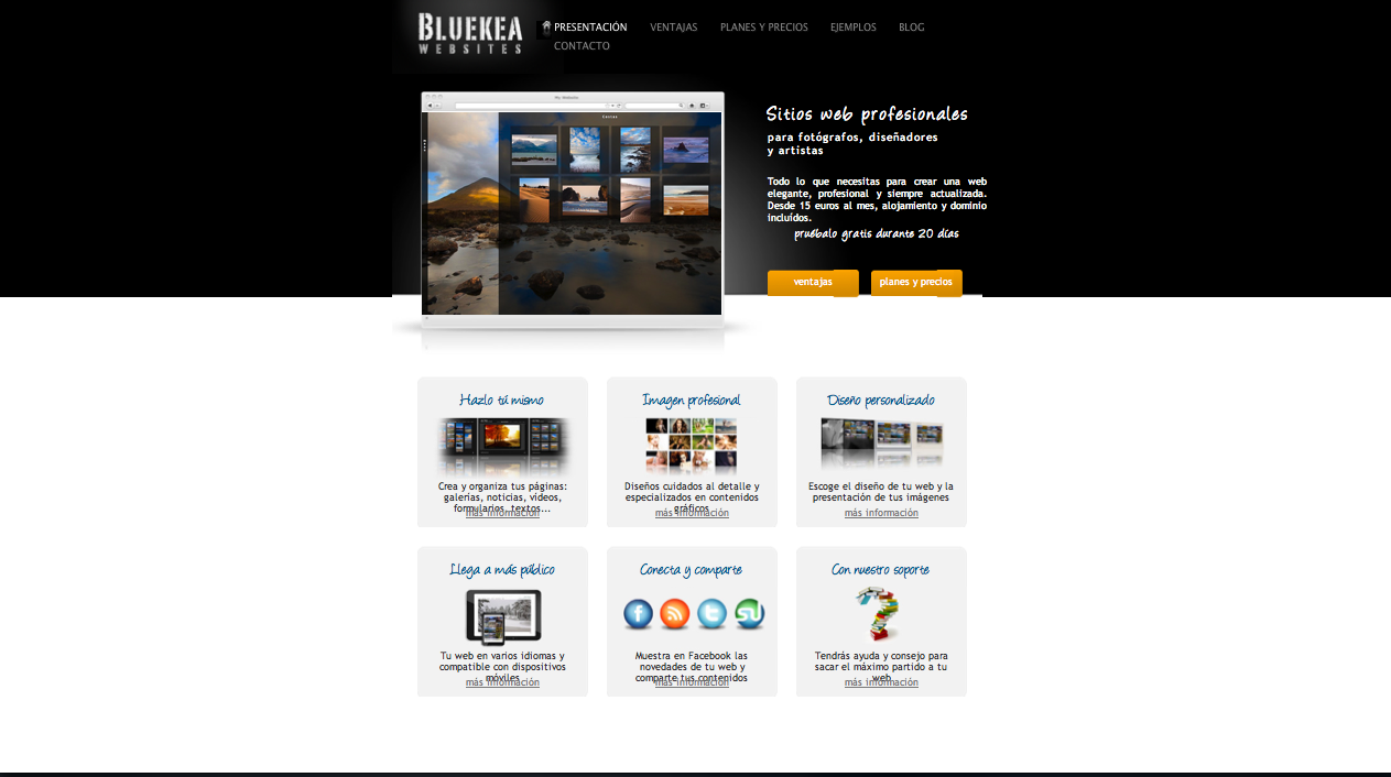 Sitios web profesionales, para fotógrafos, diseñadores y artistas